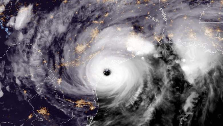 Hurricane Harvey over Houston TX